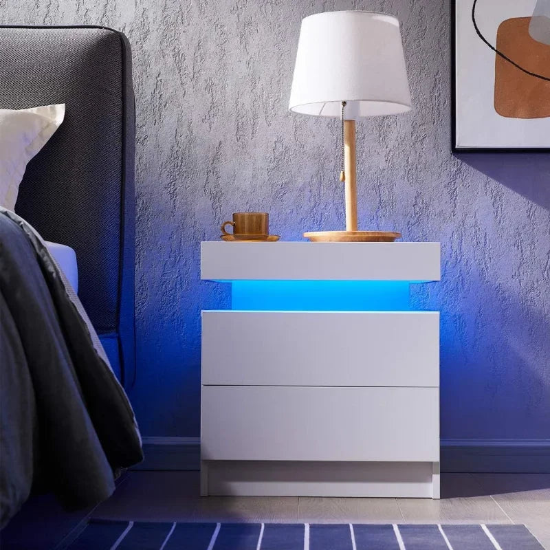 LED Light Bedside Table Set