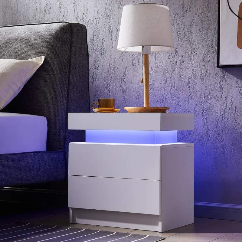 LED Light Bedside Table Set