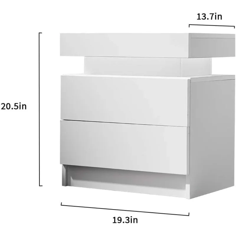 LED Light Bedside Table Set