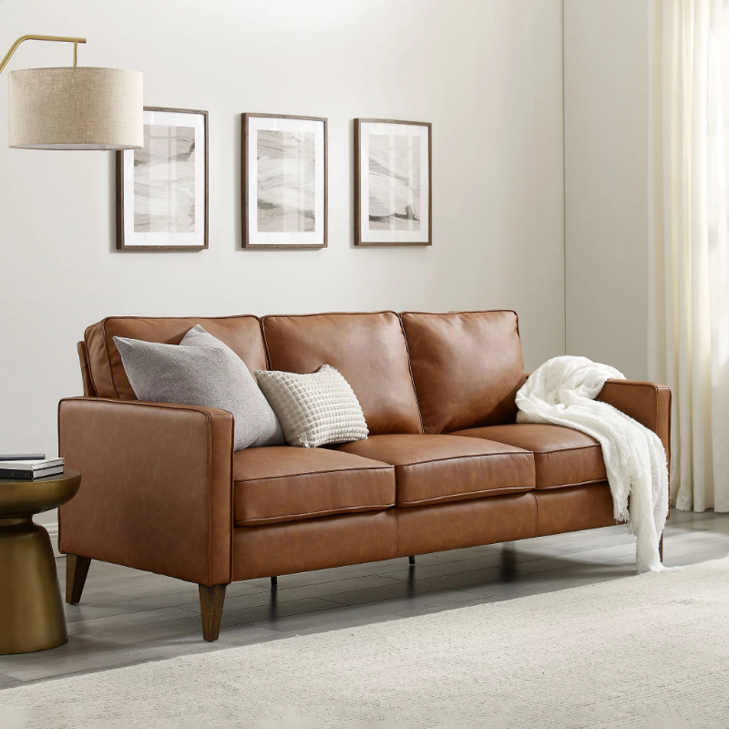 Jianna Faux Leather Sofa